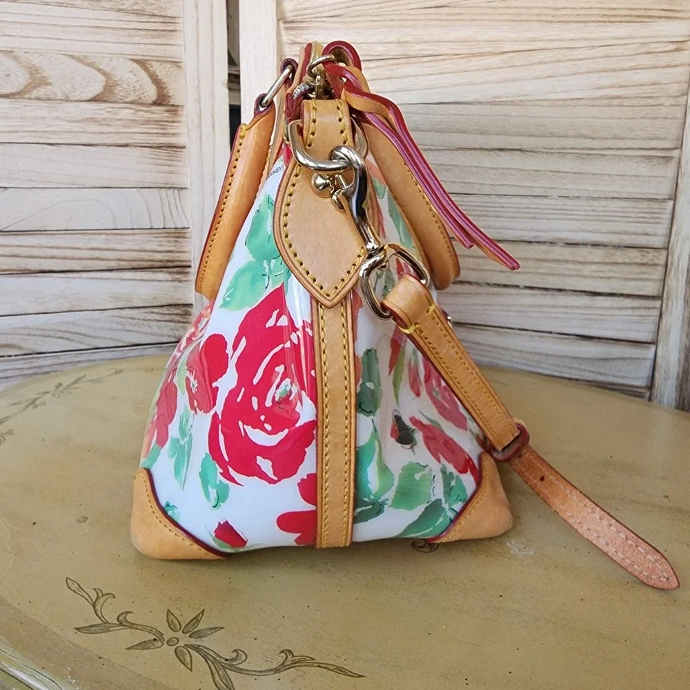 Dooney & Bourke Rose Garden Floral Satchel Bag Handbag Purse Feminine Girl Era